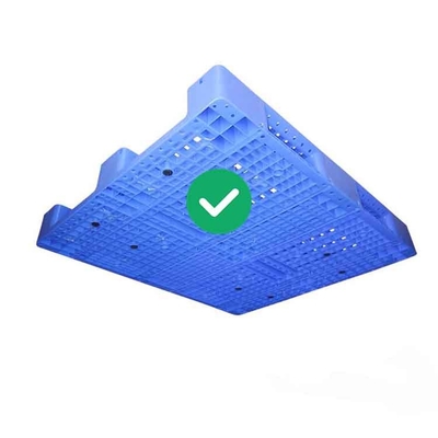 Stapelbare HDPE Opnieuw te gebruiken Plastic Onder ogen gezien Enig van de het Voedselrang van de Pallet5t Lading Blauwe