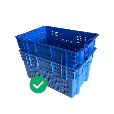 60x40 Stapelbare de Zeevruchten Dynamische Lading 50Kg van pakhuis Plastic Kratten