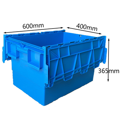 600x400x365mm Plastic Bewegende de Ladings50kg HDPE van het Doospakhuis Plastic Kratten