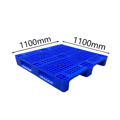 Blauwe Antisliphdpe Plastic Pallets 1100 X 1100 X 155 voor Voedselfabriek/Haven