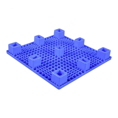 1000 X 1000 X 140 Plastic Pallets Nestable Blauwe HDPE 600kg Lading Met platte kop