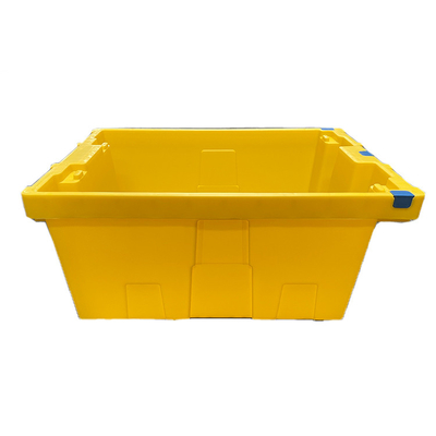 100% HDPE Geel Bewegend Plastic Krat 600 X400 X 275mm Op zwaar werk berekende Duurzame de EU-Doos