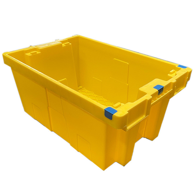 60 X 40 X 27.5cm HDPE Gele Plastic Bewegende Krat Nestable Plastic Kratten