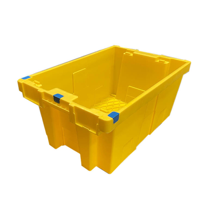 Geel HDPE Plastic Bewegend Krat 60 X 40 X 27.5cm Nestable Opnieuw te gebruiken