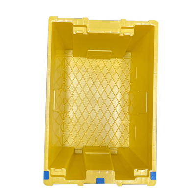 Geel HDPE Plastic Bewegend Krat 60 X 40 X 27.5cm Nestable Opnieuw te gebruiken