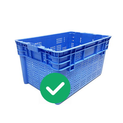 De maagdelijke pp-HDPE van de de Kratten70kg Lading van de Zeevruchten Stapelbare Opslag Nestable Plastic Kratten