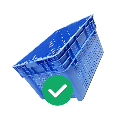 HDPE ventileerde de Blauwe Plastic Bewegende de Zeevruchtenrang van de Krat50kg Lading Nestable