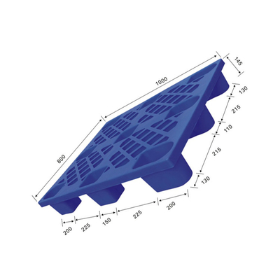 1000X800 PE Plastic Pallet 500Kg Dynamische Ergonomische Behandeling voor Pakhuis