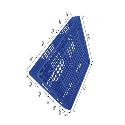 1200Kg dynamische Blauwe HDPE van de Pakhuis Plastic Pallet Veelzijdige Behandeling