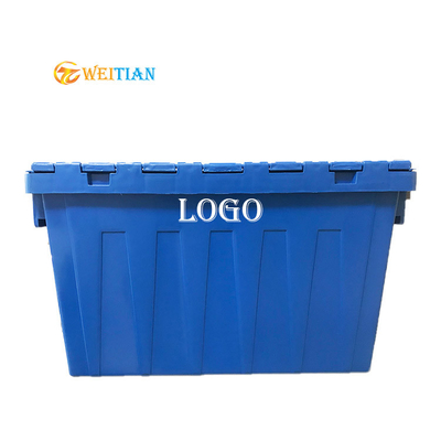 3000g HDPE van de gewichts Plastic Logistische Doos Blauwe Ladings50kg Stapelbare Bewegende Kratten